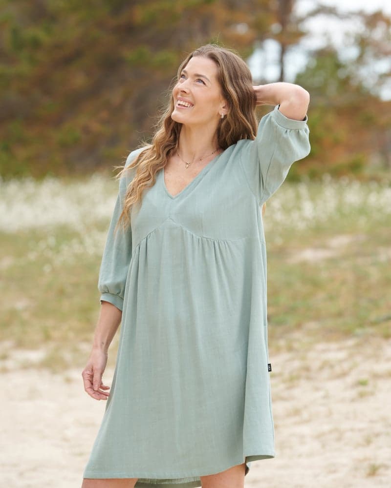 Slow Waves Dress in Old Green