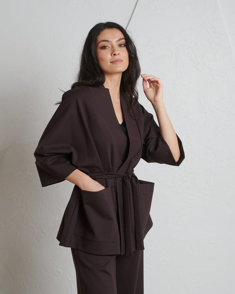 Tumepruun kimono Coolest Vibes
