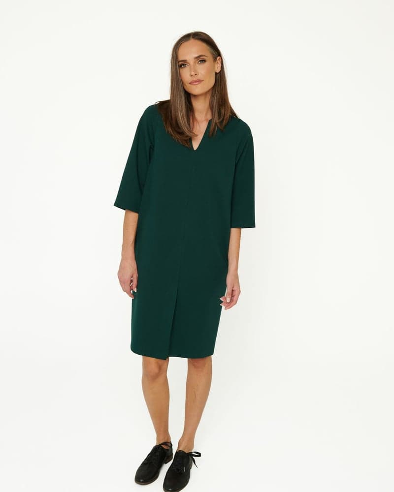 Office Vibes Dress in Dark Green