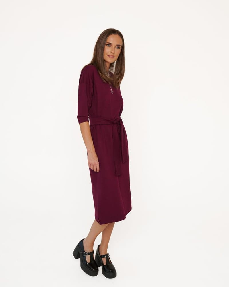 Hug Me All Day Dress in Dark Purple