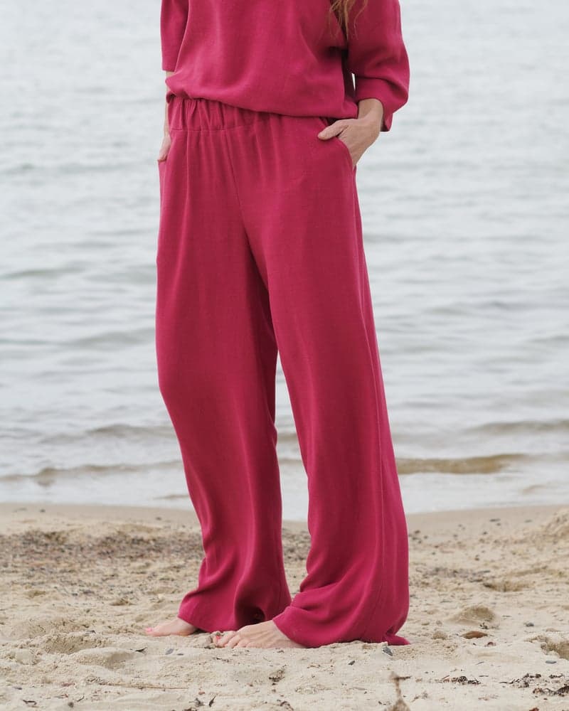 Slow Life Trousers in Berry Pink