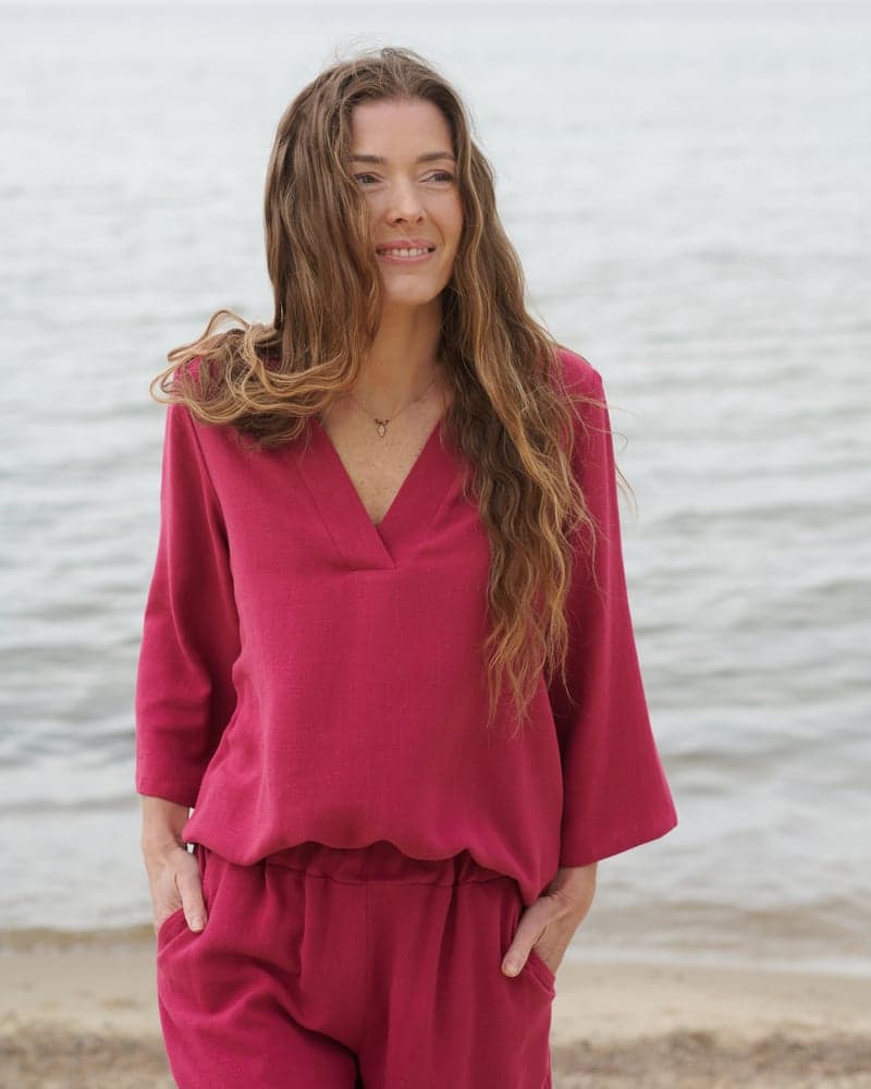 Summering Blouse in Berry Pink