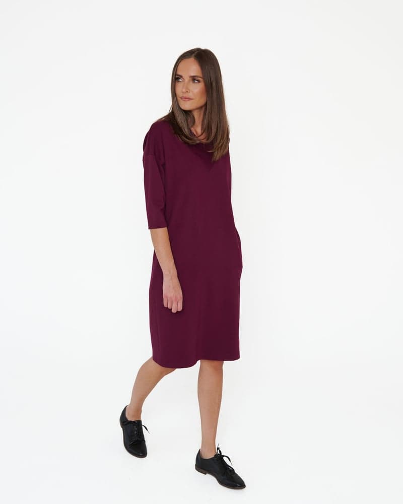 As Comfy As Gets Dress in Dark Purple