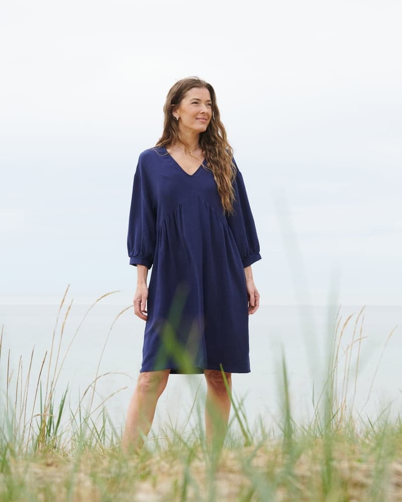 Slow Waves Dress in Navy
