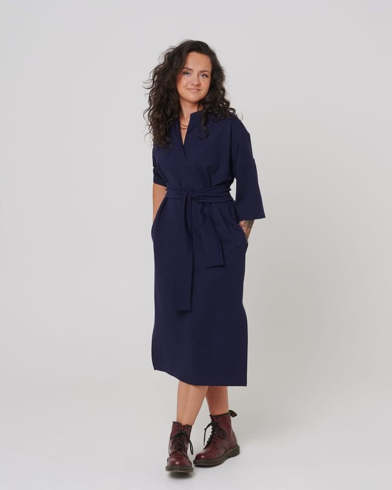 Groovy Tunes Dress in Navy