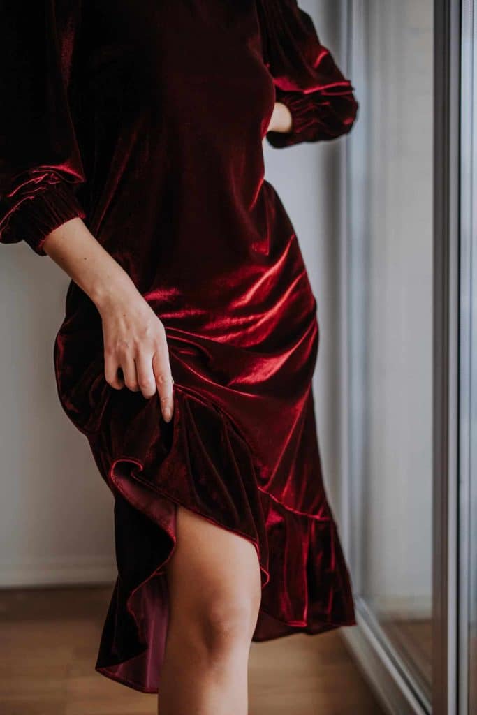 UMU velvet dress Spin & Sparkle in dark red