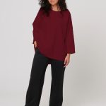 UMU Wide and Wider Blouse in Dark Red
