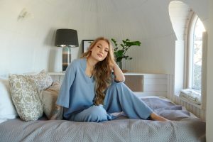 Helesinised püksid Slow Life