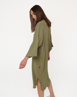 Khakiroheline kleit Beach Vibes