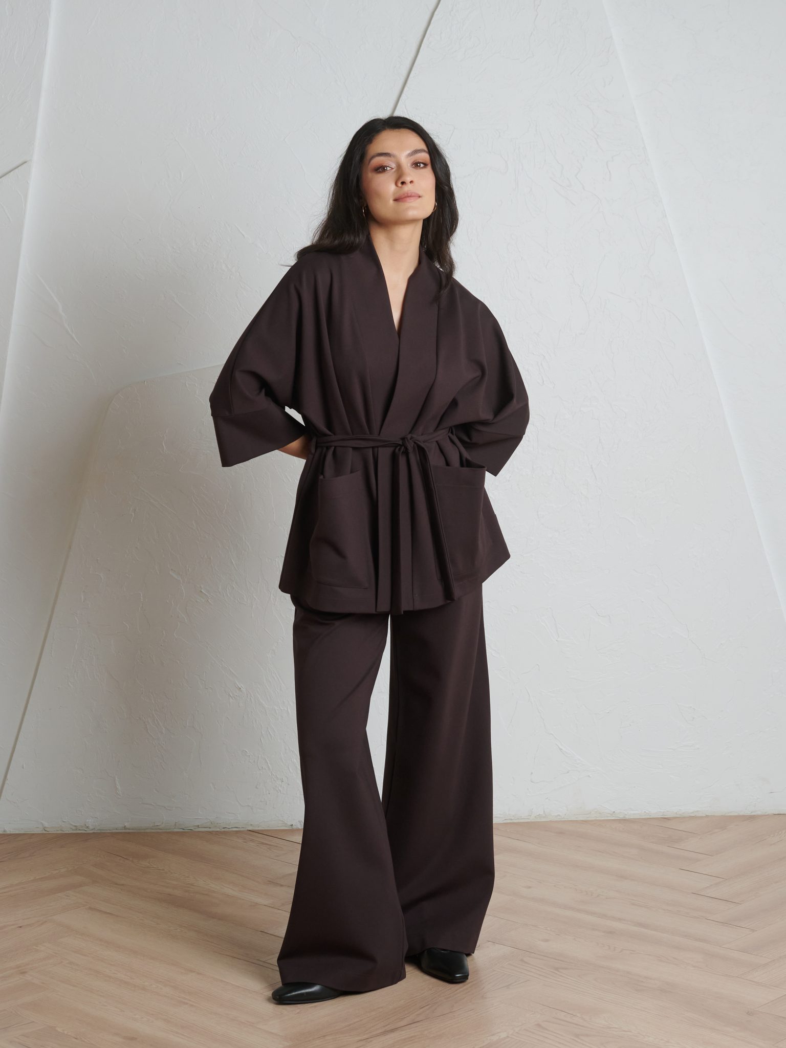Coolest Vibes Kimono in Dark Brown - Image 2