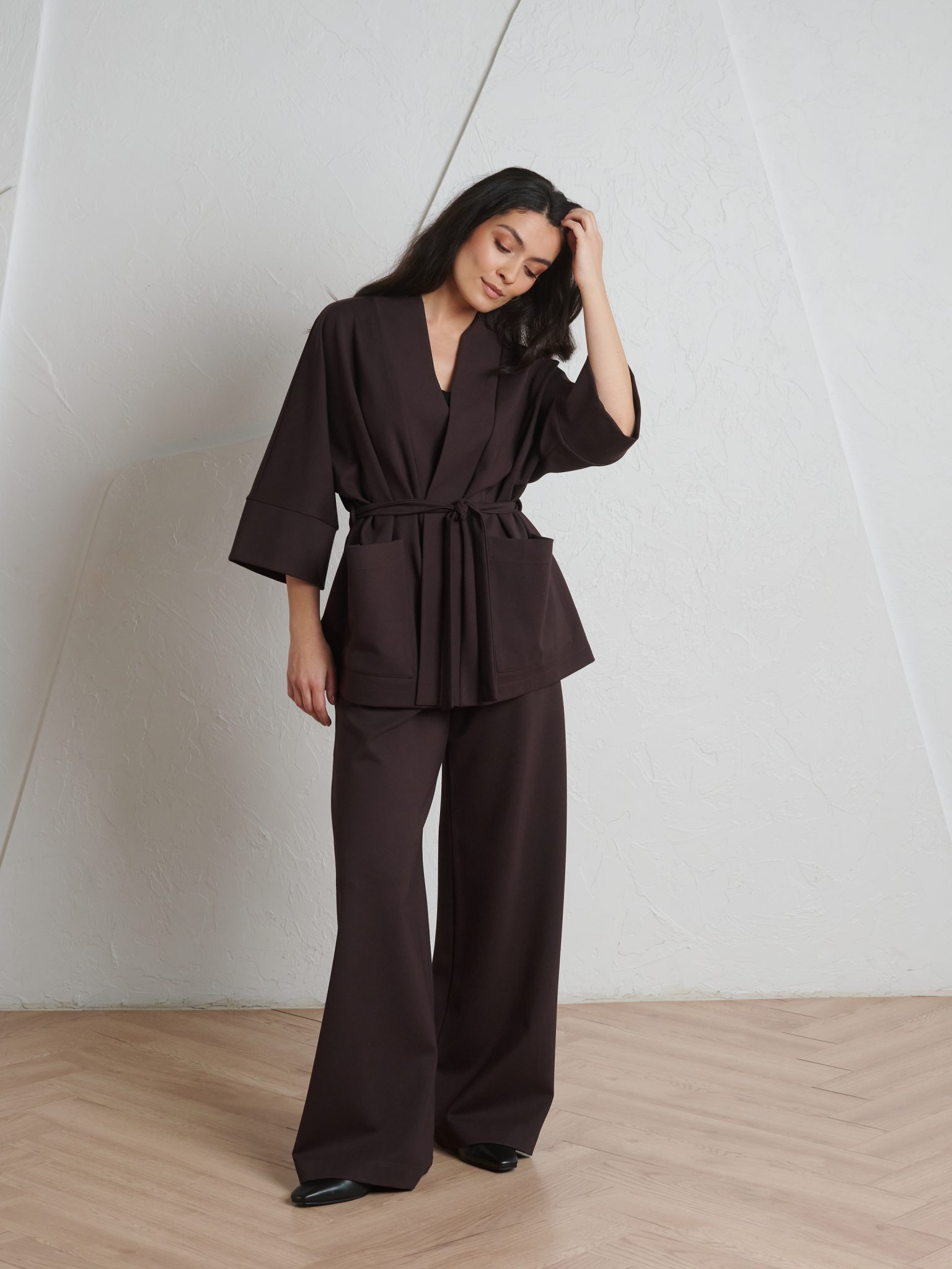 Coolest Vibes Kimono in Dark Brown - Image 3