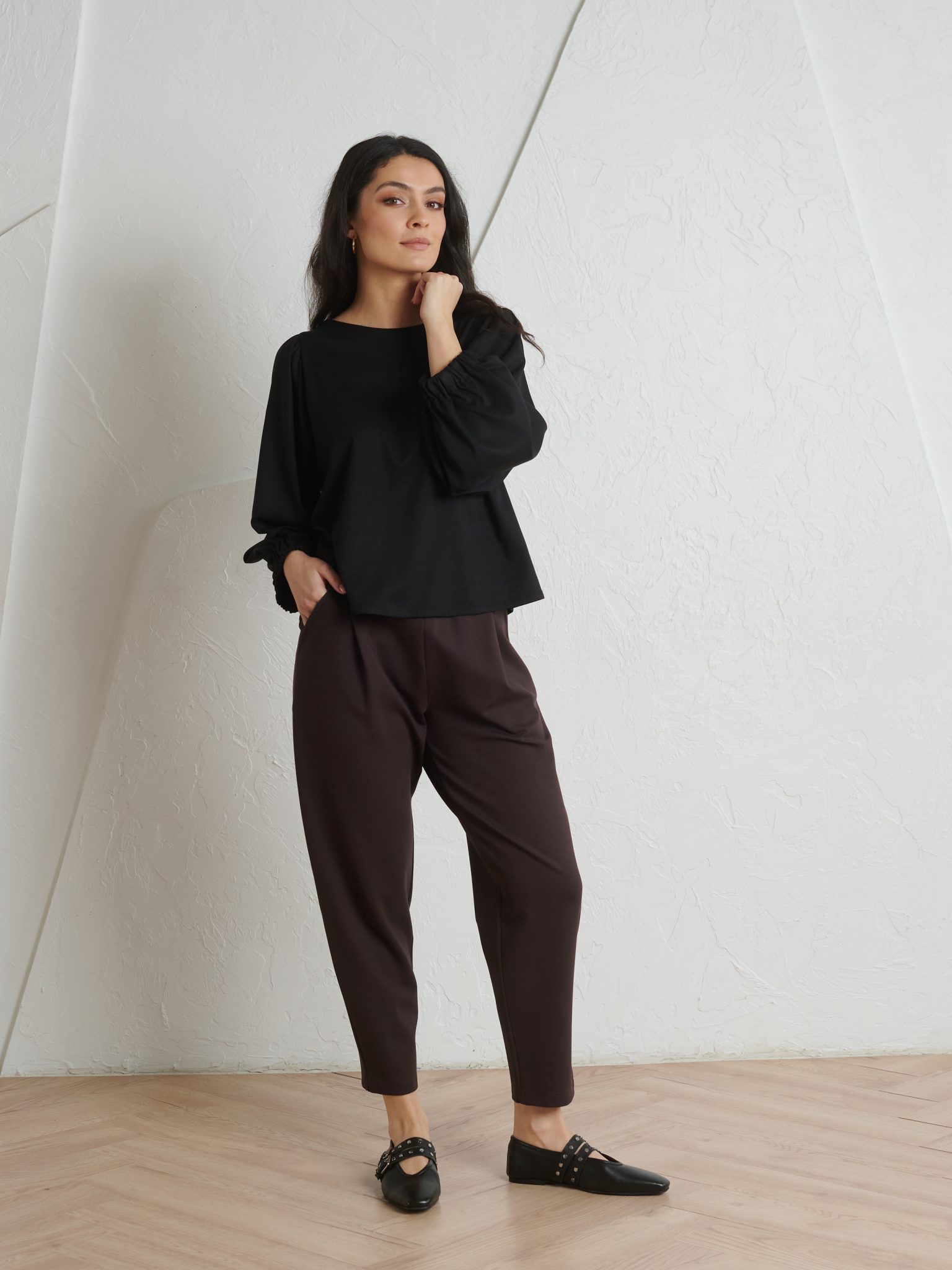 Tumepruunid püksid Pretty Smart - Image 2