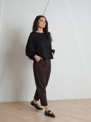 Tumepruunid püksid Pretty Smart