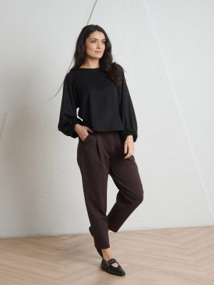 Tumepruunid püksid Pretty Smart