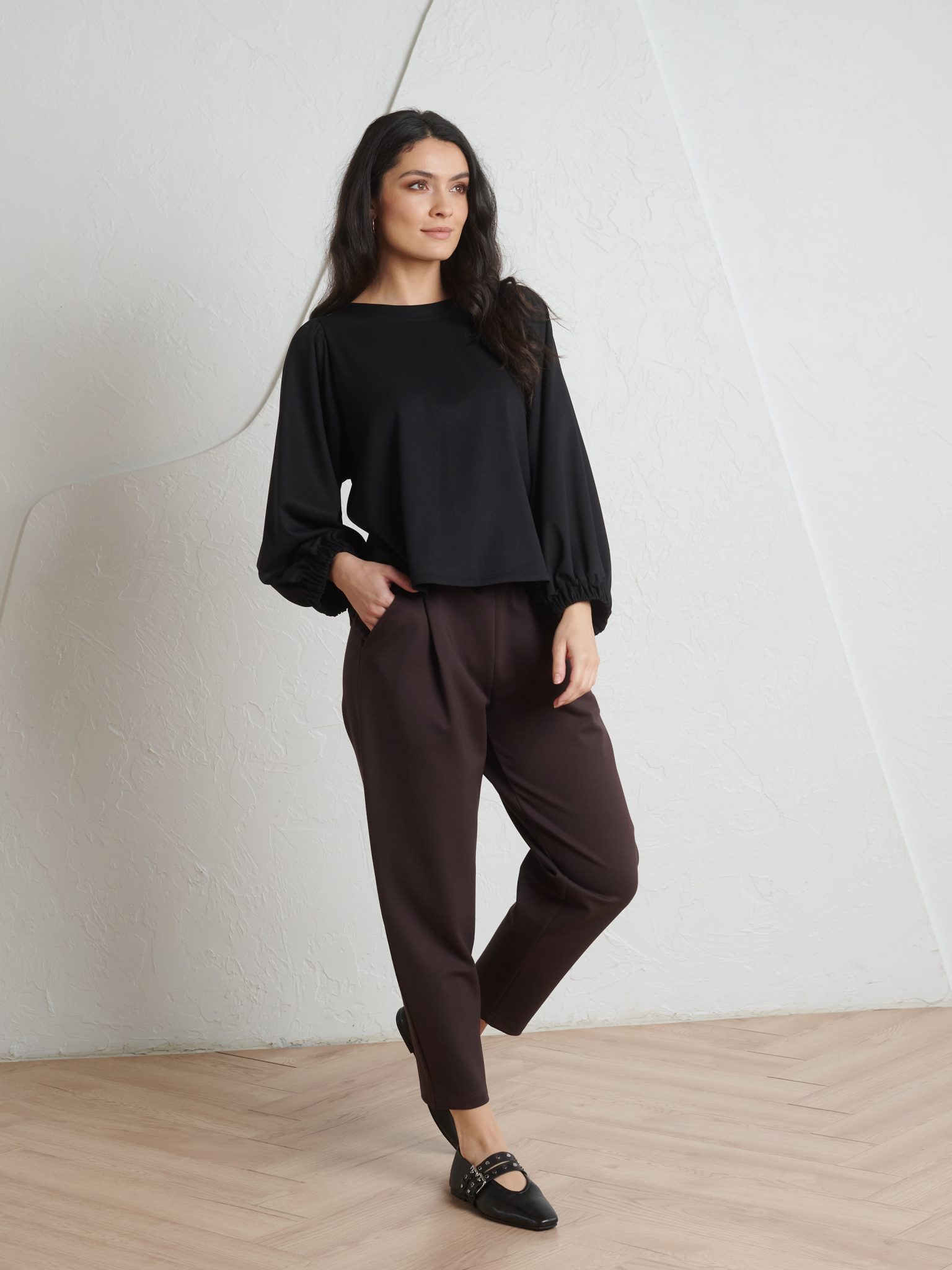 Tumepruunid püksid Pretty Smart - Image 3