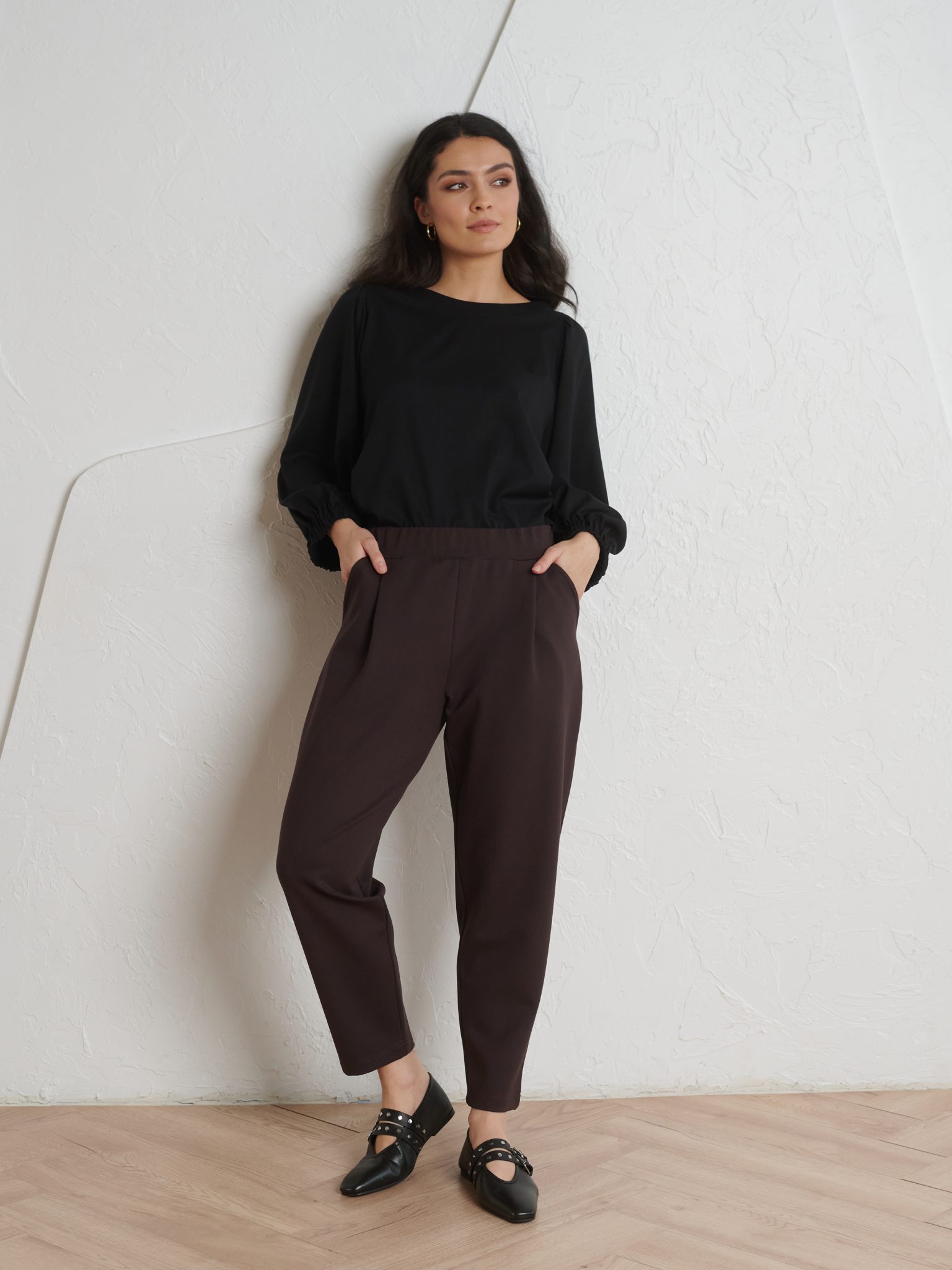 Tumepruunid püksid Pretty Smart