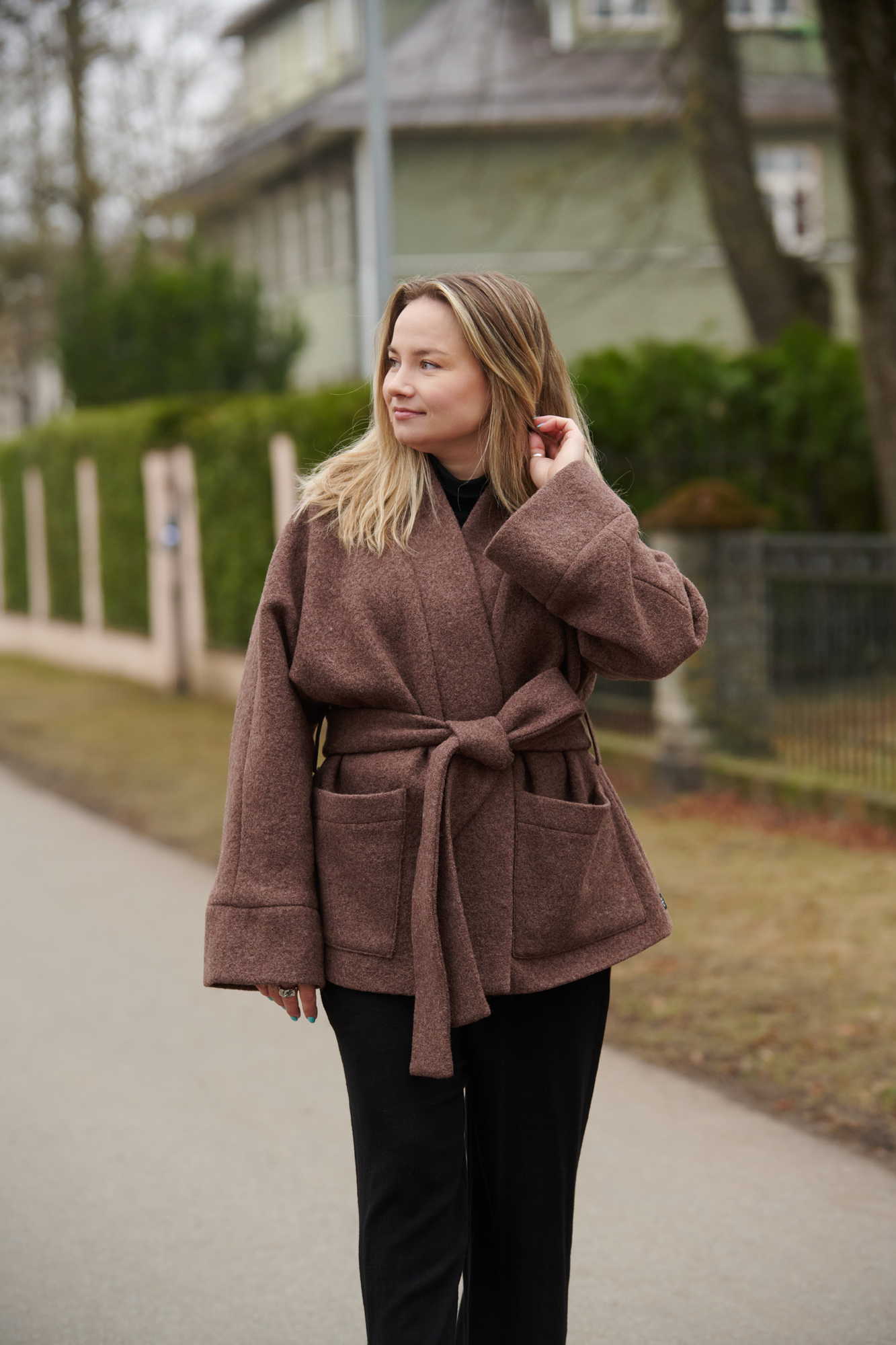 Pruun villabukleest jakk All Wrapped Up - Image 3